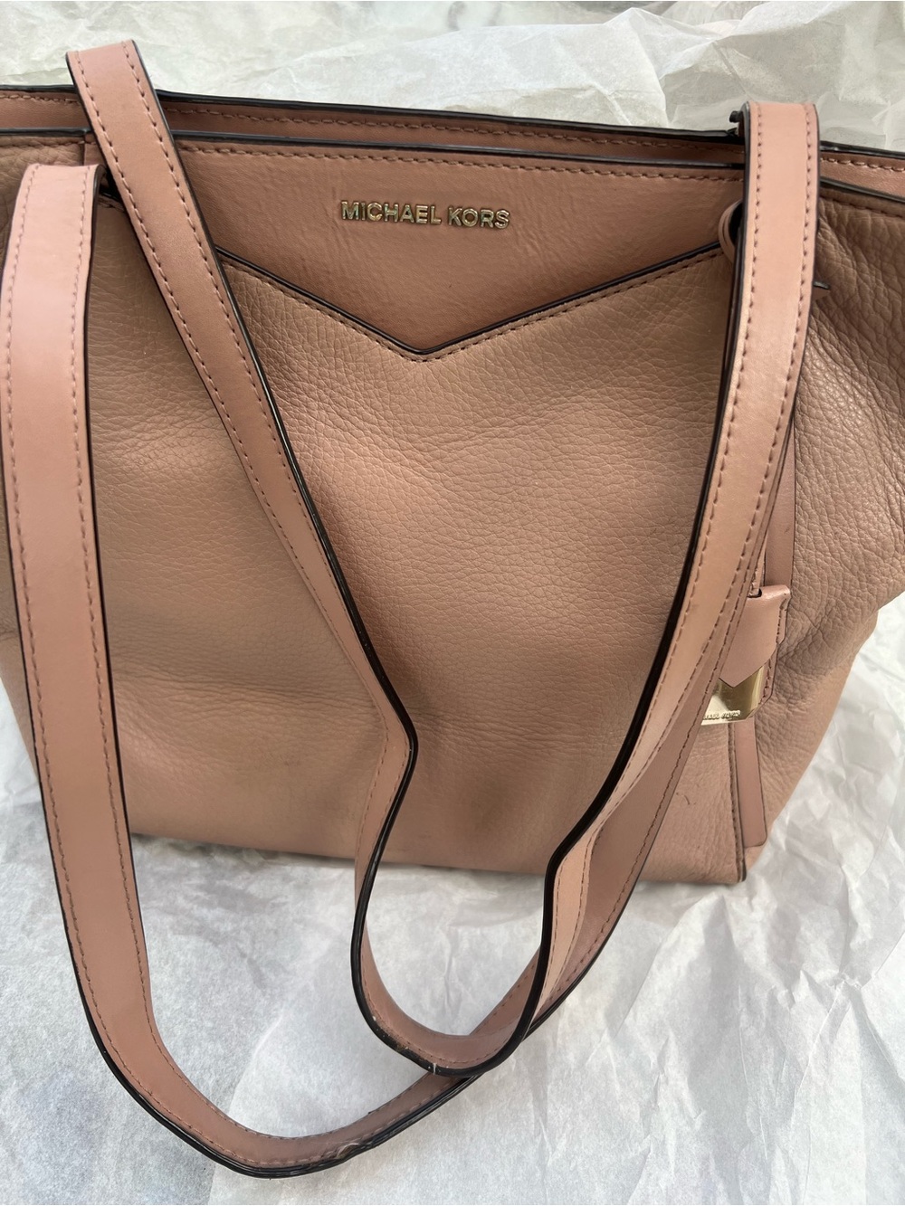Michael Kors large mauve pebbled leather shoulder bag - Picture 8 of 16